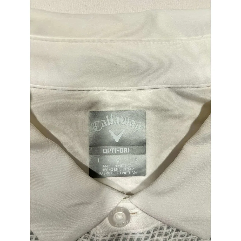 Callaway Mens Opti-Dri Golf Polo Shirt Large Peacoat Navy‎ White  NWT